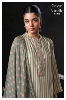Ganga nirelle 3878 Wholesale ladies dress materials in Kolkata