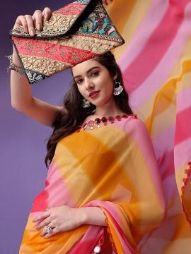 GC multi colour printed wholesale Saree market in india