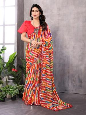 GC multi colour printed wholesale Saree market in india