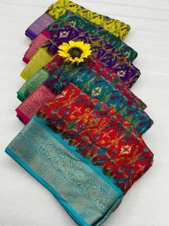 Shorya ajrakh gold print wholesale saree manufacturers in mumbai