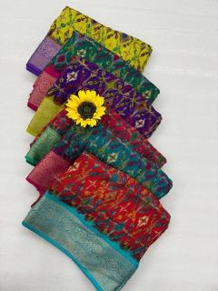 Shorya ajrakh gold print wholesale saree manufacturers in mumbai