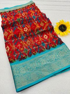 Shorya ajrakh gold print wholesale saree manufacturers in mumbai