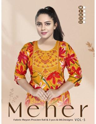 Shorya trendy meher vol 5 wholesale kurti manufacturers in kolkata with price