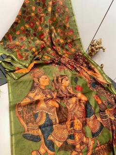 Akshara linen digital print Affordable Saree shops in Delhi