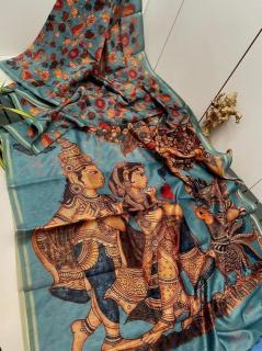 Akshara linen digital print Affordable Saree shops in Delhi