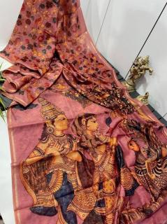 Akshara linen digital print Affordable Saree shops in Delhi
