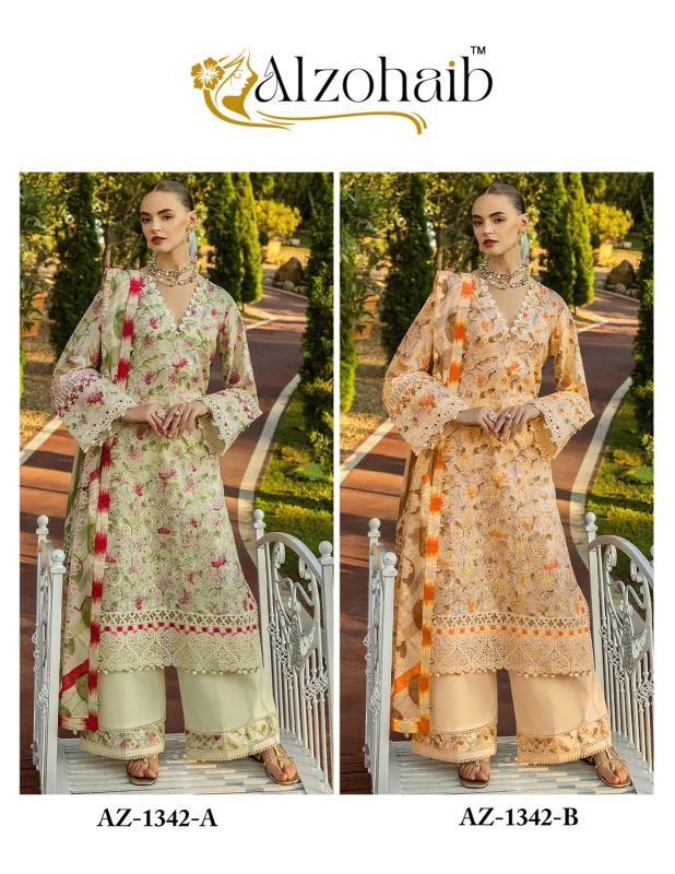 Alzohaib Az 1342 A And B Chiffon Dupatta Cheap Salwar Kameez Surat