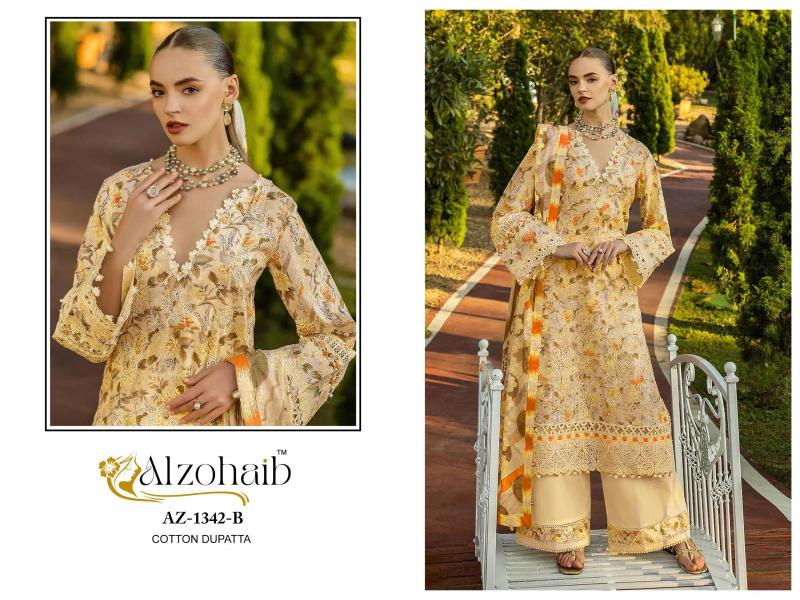 Alzohaib Az 1342 A And B Cotton Dupatta Surat Salwar Kameez Factory