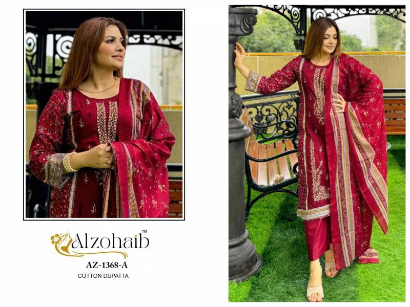 Alzohaib Az 1368 A And B Cotton Dupatta Latest Salwar Kameez designs wholesale