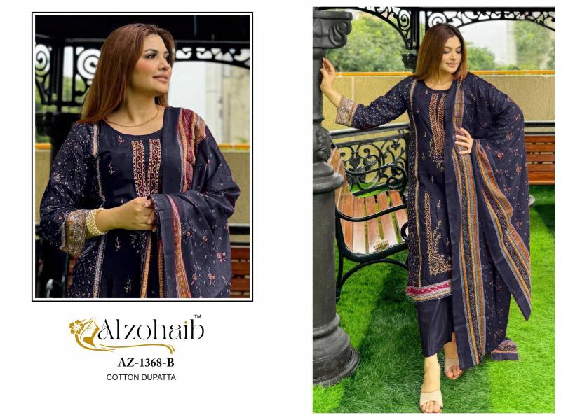 Alzohaib Az 1368 A And B Cotton Dupatta Latest Salwar Kameez designs wholesale