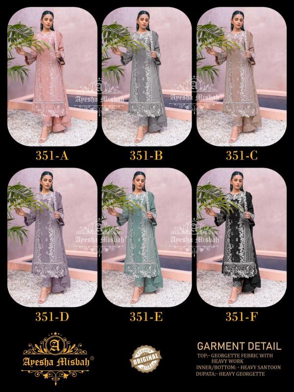 Ayesha Misbah 351 A To F Latest Salwar Kameez in Surat
