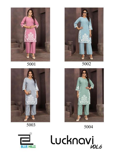 Blue hills lucknavi vol 6 Designer kurti manufacturers