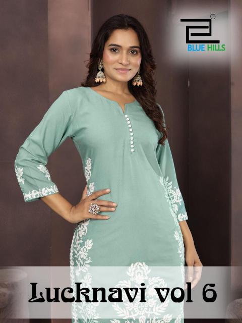 Blue hills lucknavi vol 6 Designer kurti manufacturers