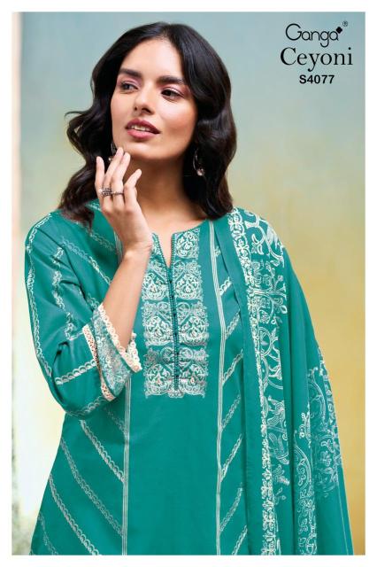 Ganga ceyoni 4077 Dress material wholesale shops in Surat