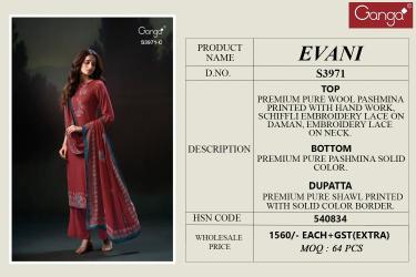 Ganga evani 3971 Dress materials price in Delhi