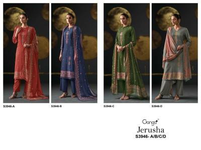 Ganga jerusha 3946 Dress materials in Chandni Chowk