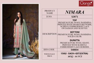 Ganga nimara 3871 Designer dress material wholesale