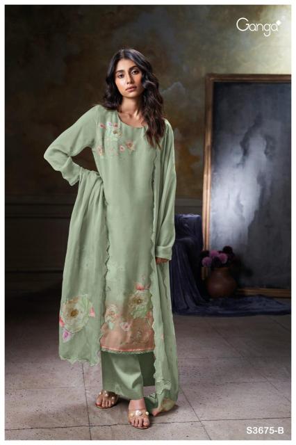 Ganga zerrin 3675 Dress material manufacturers in India