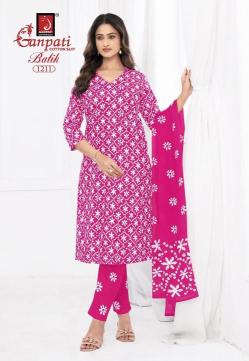 Ganpati batik vol-12 Kurti material suppliers in Vadodara