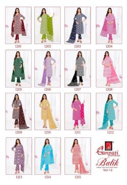 Ganpati batik vol-12 Kurti material suppliers in Vadodara