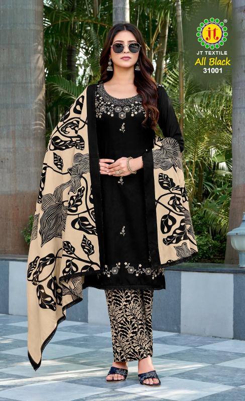 Jt All Black Vol 31 Dress material suppliers in Ahmedabad