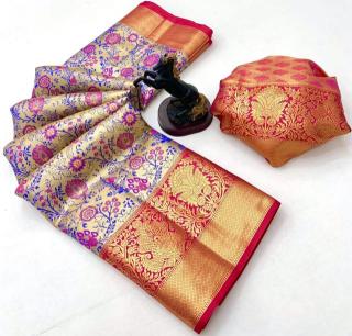 Malhar kanjivaram bridal silk Indian saree bulk buy