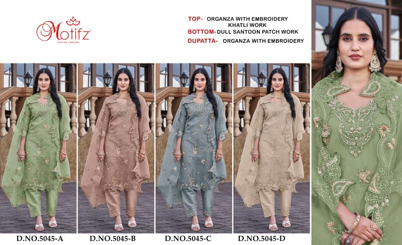 Motifz 5045 A To D Organza Wholesale embroidered suits suppliers