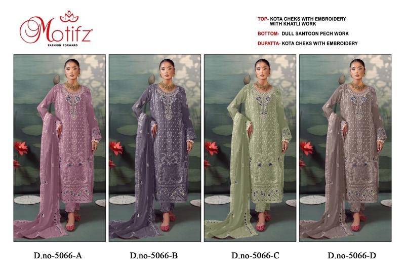 Motifz 5066 A To D Kota Checks Embroidery Salwar Kameez wholesale manufacturers in india