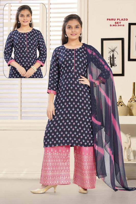 Paru Plazo Set 9418 Best kurti suppliers in Hyderabad