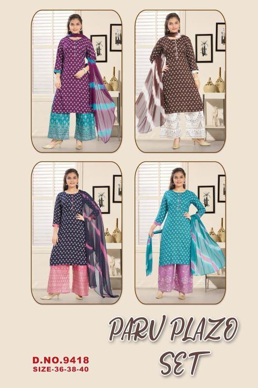 Paru Plazo Set 9418 Best kurti suppliers in Hyderabad