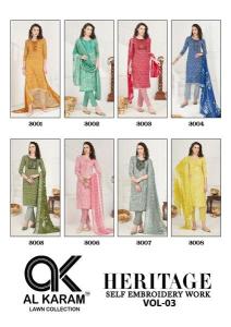 Alkaram heritage vol-3 Fancy dress material wholesale in Bangalore