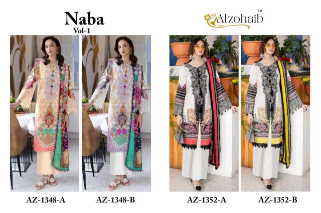 Alzohaib Naba Vol 1 Chiffon Dupatta Latest designer salwar suits wholesale