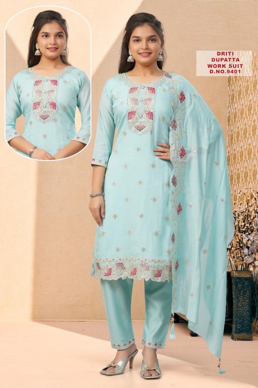 Driti Dupatta Work Suit 9401 Kurti wholesalers in Surat