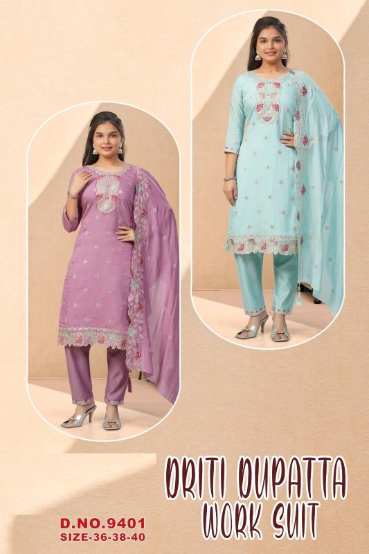Driti Dupatta Work Suit 9401 Kurti wholesalers in Surat