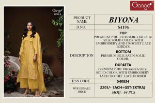 Ganga biyona 4196 Wholesale dress materials in Surat
