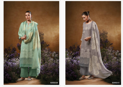 Ganga Kaiya S3552 B And C Fancy dress materials wholesale