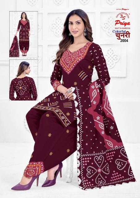 Js Priya Colorful Chunari Vol 2 Ladies dress material wholesale suppliers in Mumbai