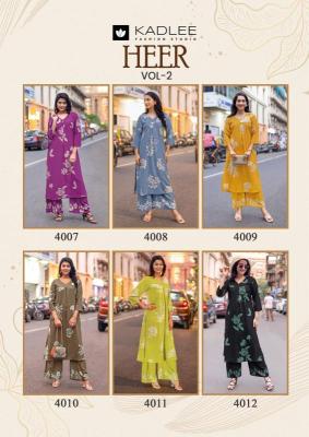 Kadlee heer vol 2 coord set Wholesale Kurtis