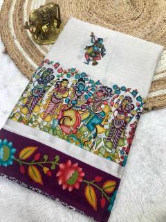 Malhar zuhi vol kalamkari Saree distributors in India