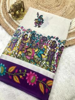 Malhar zuhi vol kalamkari Saree distributors in India