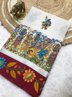 Malhar zuhi vol kalamkari Saree distributors in India