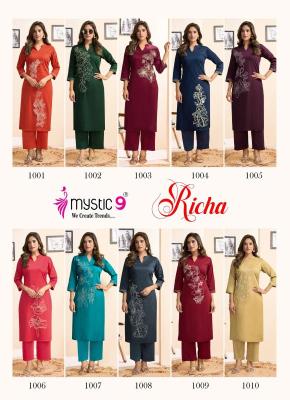 Mystic9 richa vol 1 coord set Buy wholesale Kurtis online