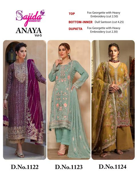 Sajida anaya vol 5 Designer salwar suits wholesale