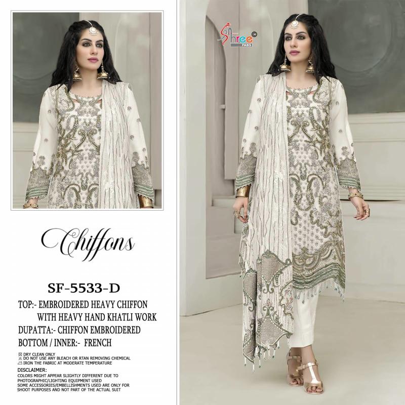Shree Sf 5533 Chiffon Designer Pakistani suits wholesale