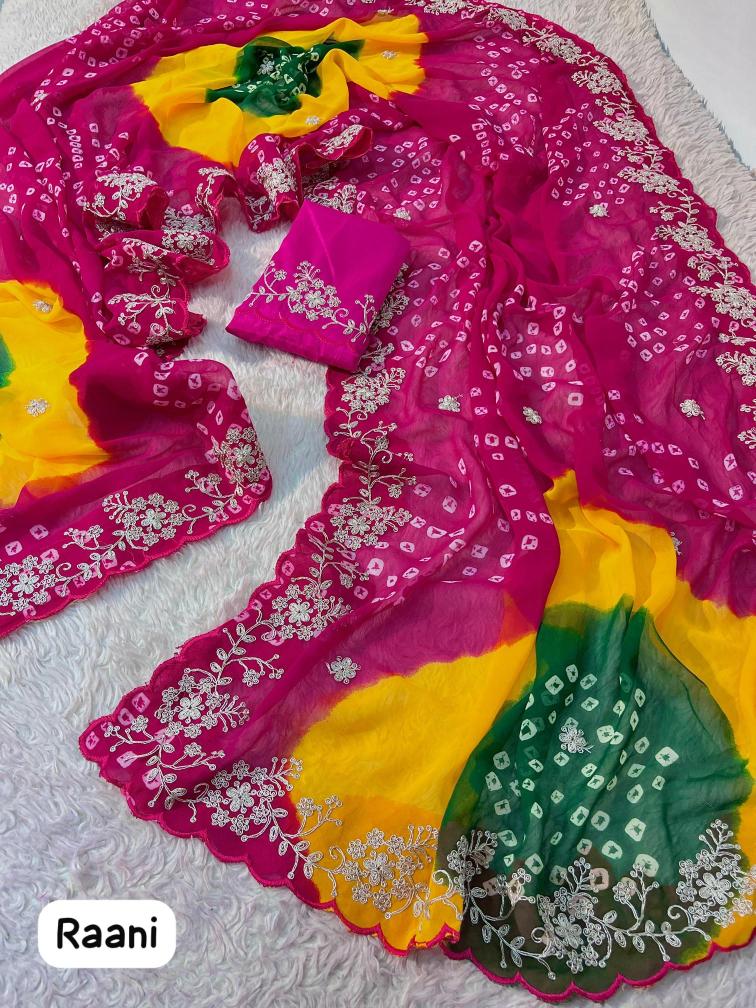 Vinayak bandej pitta work Designer sarees