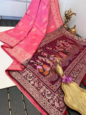 Akshara contrast woven pallu Saree distributor in India