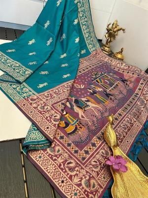Akshara contrast woven pallu Saree distributor in India