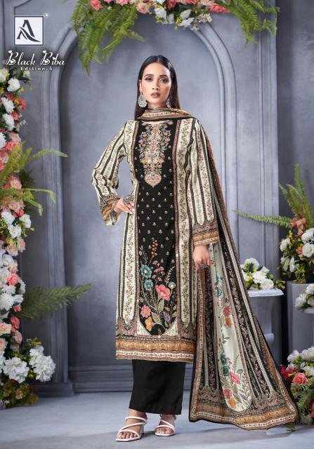 Alok suit black biba 5 Dress materials manufacturer