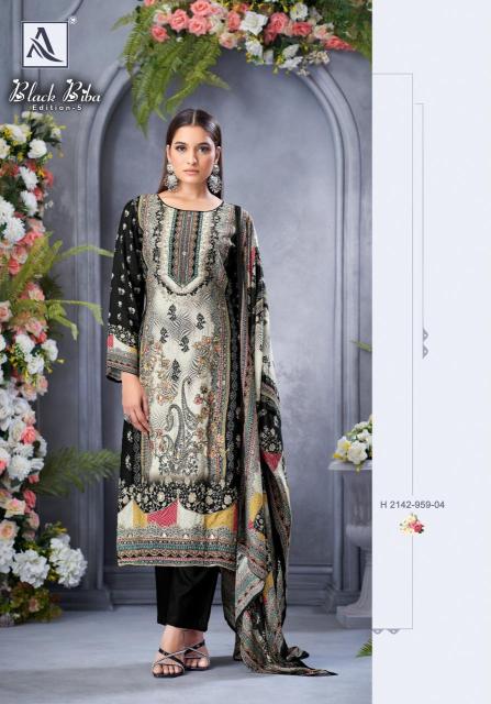 Alok suit black biba 5 Dress materials manufacturer