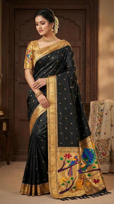 Anupama black speical Indian saree manufacturers